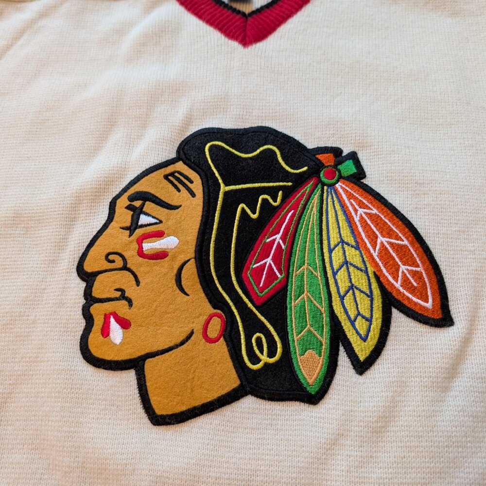 Vintage Chicago Blackhawks Starter Throwback Sweater XL EUC NHL Hockey - Picture 5 of 10
